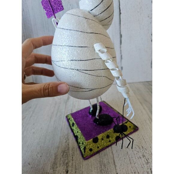 Pier 1 mummy spider glitter large Halloween decor rare vintage - Picture 8 of 9